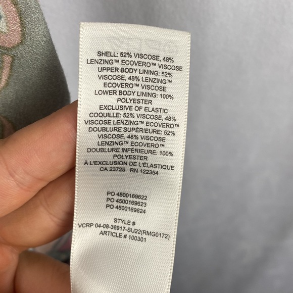 Wilfred Fable Dress Floral Bustier Mini Dress Frzn Gry/Pastel Sg Grn NWT - Sz 4 - Picture 14 of 16